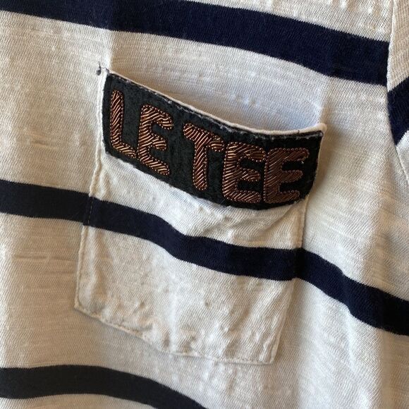 Banana Republic Large long sleeve t shirt blue and white stripes - Picture 2 of 6